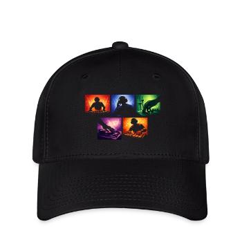 Schallwellen DJ-Set Farbexplosion - Flexfit Cap - Schwarz - Vorne