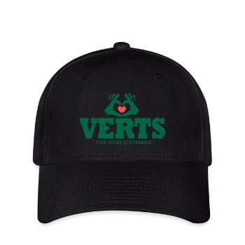 j aime les verts football stéphanois Saint étienne - Casquette Flexfit - noir - Devant