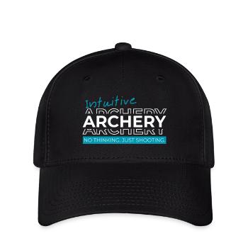 Intuitives Bogenschießen – Just Feel and Shoot - Flexfit Cap - Schwarz - Vorne