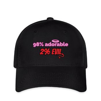 98% süß, 2% teuflisch – Lustiges Design - Flexfit Cap - Schwarz - Vorne