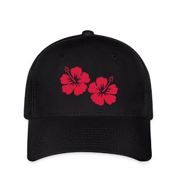 Hibiskus - Flexfit Cap - Schwarz - Vorne