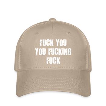fuck you you fucking scheiß drauf verdammt vulgär - Flexfit Cap - Khaki - Vorne