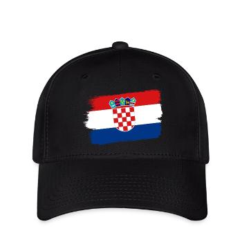 Kroatien Flagge Adria Zagreb Kroatische Fahne - Flexfit Cap - Schwarz - Vorne