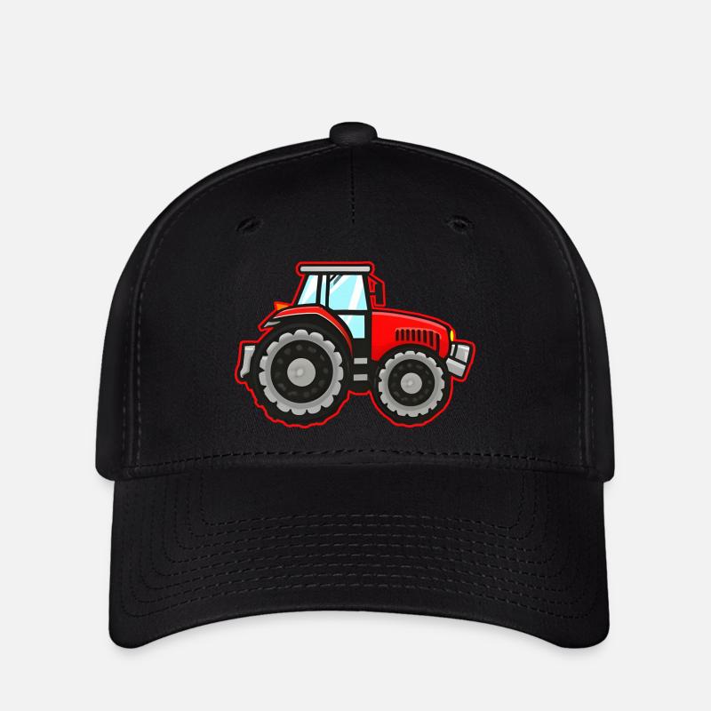 Le tracteur rouge de Bauer - Casquette Flexfit - noir