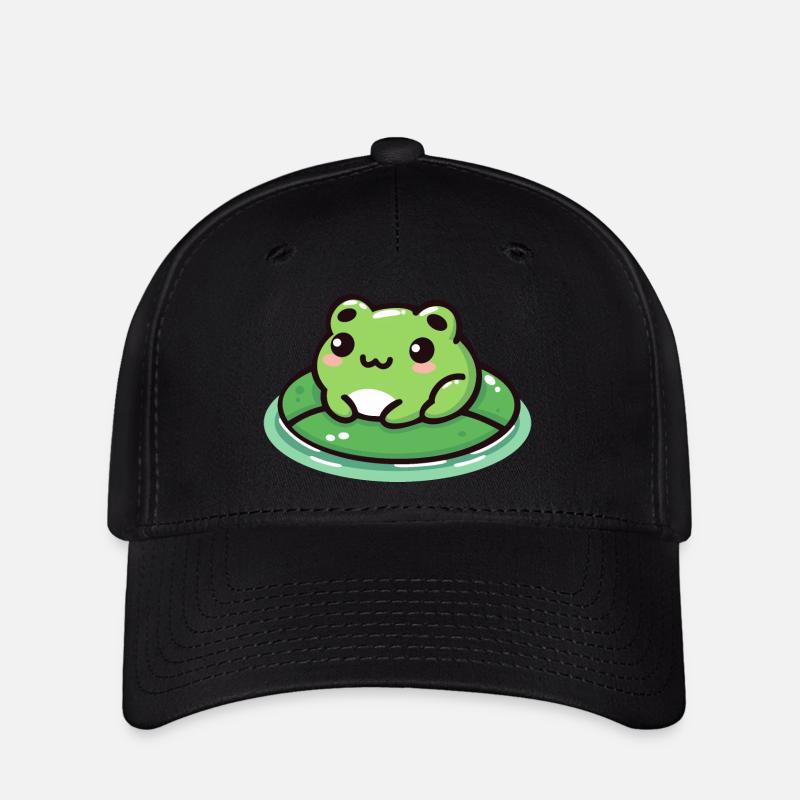 Frog on Lilypad: Simply Adorable - Flexfit Cap - black