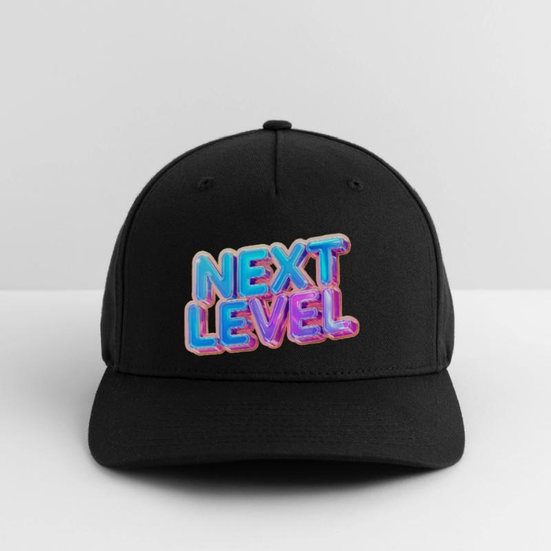 Next Level 3D Text — Bold Gradient Design Flexfit Cap