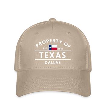 Texas Dallas Motif with Flag - Flexfit Cap - khaki - Front