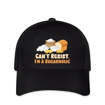 Sugarholic Küchen-Grafik-Tee - Flexfit Cap - Schwarz - Vorne