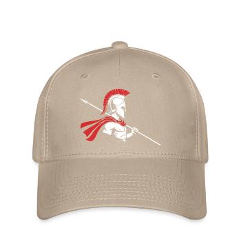 Spartan Profile Spear Logo Maskottchen Krieger - Flexfit Cap - Khaki - Vorne