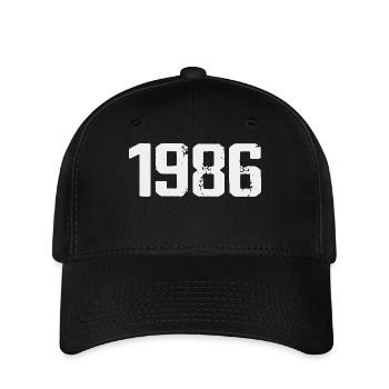 Legendär seit 1986, Vintage 1986, Retro 1986 - Flexfit Cap - Schwarz - Vorne
