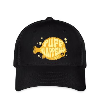 Puffer Fish Puff Happens - Flexfit Cap - black - Front