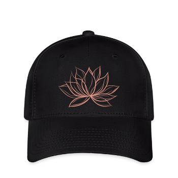Lotusblume - Flexfit Cap - Schwarz - Vorne