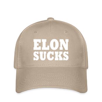 Elon sucks - Flexfit Cap - Khaki - Vorne