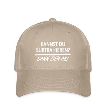 KANNST DU SUBTRAHIEREN? DANN ZIEH AB! - Flexfit Cap - Khaki - Vorne
