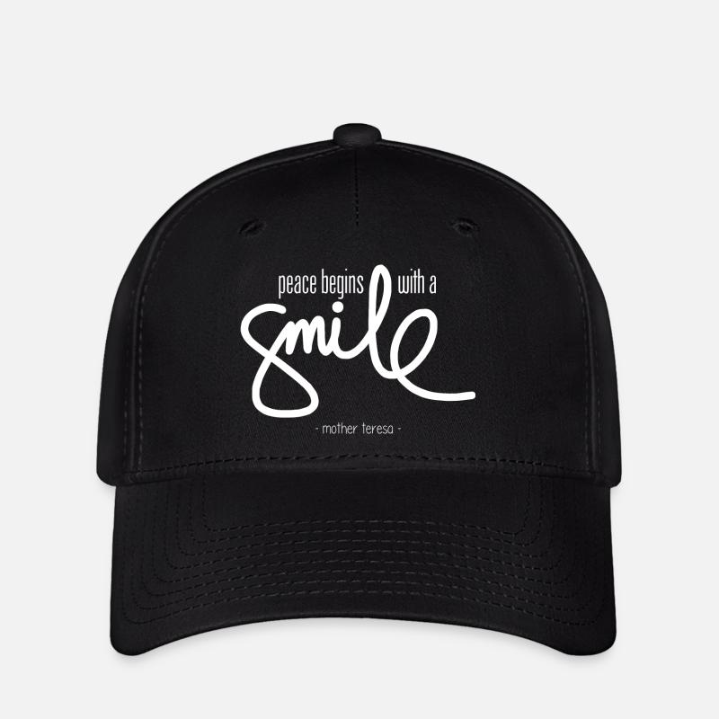 Peace begins with a smile (dark) - Flexfit Cap - black