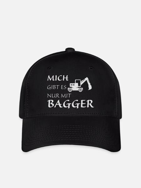 Nur mit Bagger - Flexfit Cap - Schwarz