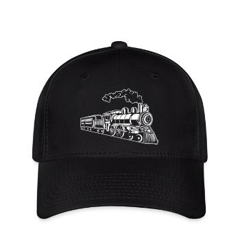 Lokomotive / Locomotive 02_weiß - Flexfit Cap - Schwarz - Vorne