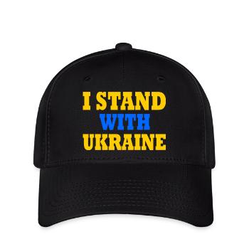 I stand with ukraine - Casquette Flexfit - noir - Devant