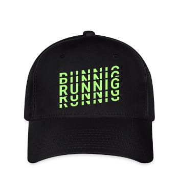 Laufen - Bewegung - Flexfit Cap - Schwarz - Vorne