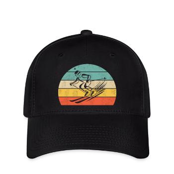 Skier Action – parfait pour les vacances au ski - Casquette Flexfit - noir - Devant