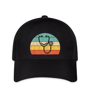 Chemise d’hôpital infirmière - Casquette Flexfit - noir - Devant