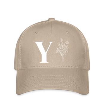 Minimalistische Blumen - Flexfit Cap - Khaki - Vorne