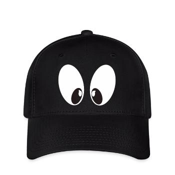Yeux de bande dessinée - Casquette Flexfit - noir - Devant