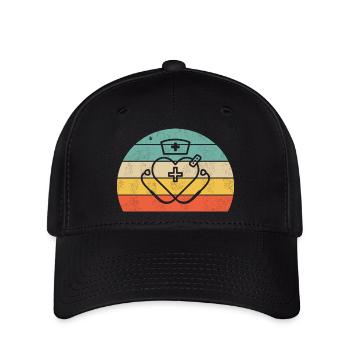 Infirmière - profession avec du cœur - Casquette Flexfit - noir - Devant