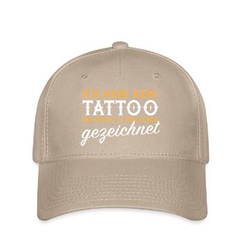 Kein Tattoo, vom Leben gezeichnet - Flexfit Cap - Khaki - Vorne