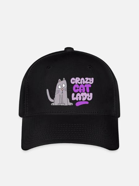 Crazy Cat Lady - Flexfit Cap - Schwarz