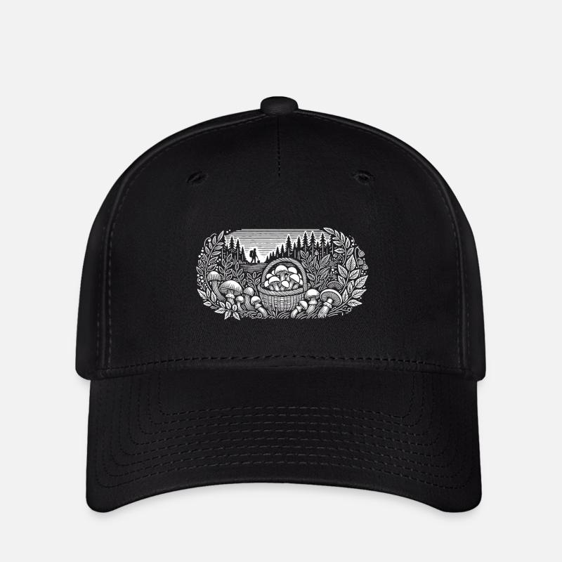 Cueillette de champignons Nature - Casquette Flexfit - noir