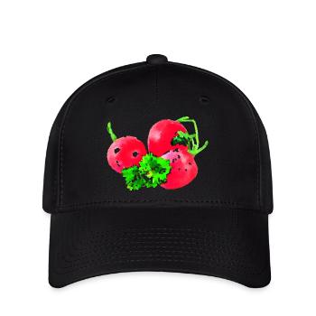 radieschen gemüse speise - Flexfit Cap - Schwarz - Vorne