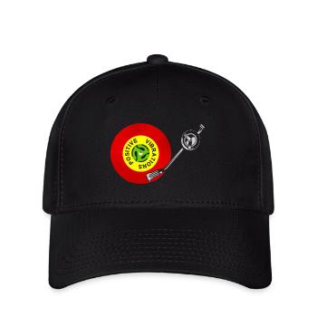 Positive Vibrations Rot Gold Grün Schallplatte - Flexfit Cap - Schwarz - Vorne