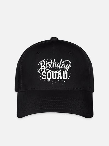 Escouade d’anniversaire Script audacieux - Casquette Flexfit - noir