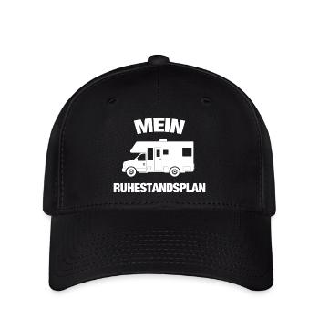 Mein Ruhestandsplan - Wohnmobil Lustiger Rentner - Flexfit Cap - Schwarz - Vorne