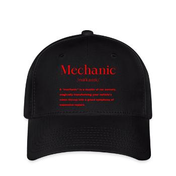 Mechaniker - Flexfit Cap - Schwarz - Vorne