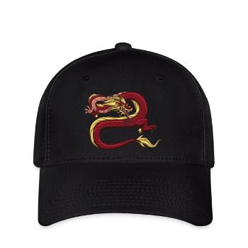 Dragon chinois rouge - Casquette Flexfit - noir - Devant