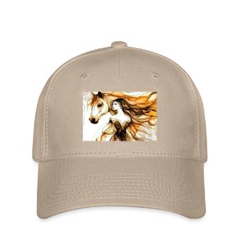 Flowers Women girl fashion design art female style - Flexfit Cap - khaki - Front