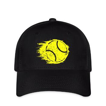 Tennis Ball Gelb Design Hoodie Turin Finale - Flexfit Cap - Schwarz - Vorne