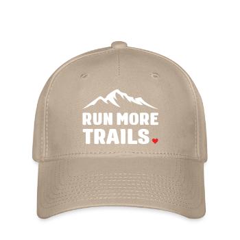 Run More Trails - Flexfit Cap - khaki - Front