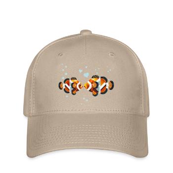 Poisson-clown amoureux – Art marin géométrique - Casquette Flexfit - kaki - Devant