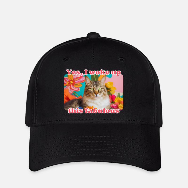 Chat fabuleux - Casquette Flexfit - noir