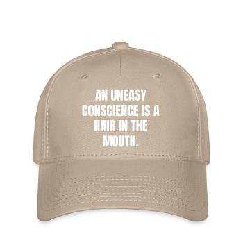 Ein ungutes Gewissen ist ein Haar im Mund - Flexfit Cap - Khaki - Vorne