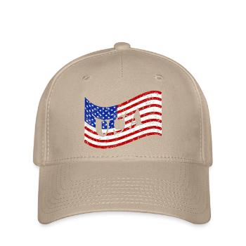 USA Flag - Flexfit Cap - khaki - Front