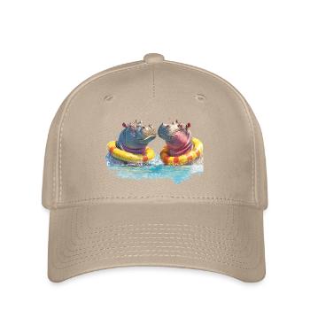 Doppelte Hippo Badespaß - Flexfit Cap - Khaki - Vorne