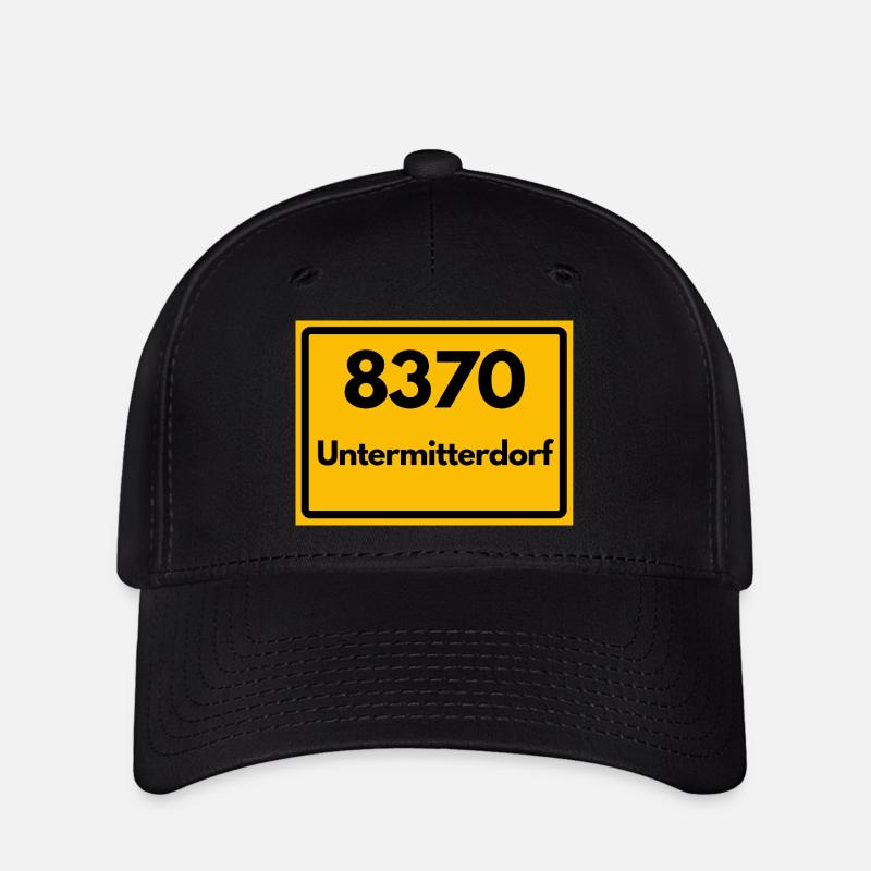 ALTE POSTLEITZAHL PLZ RETRO 8370 UNTERMITTERDORF - Flexfit Cap - Schwarz