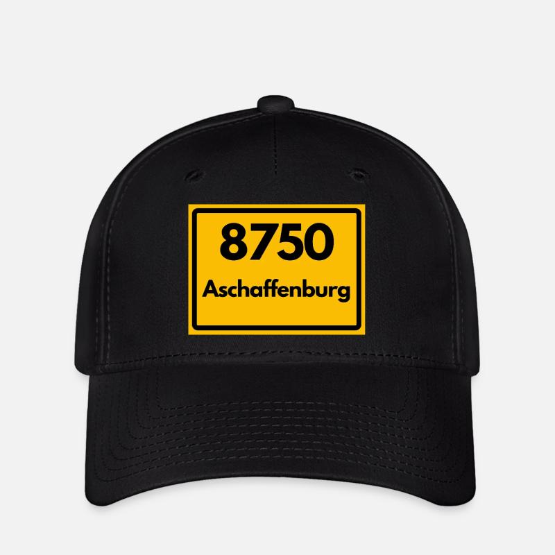 ALTE POSTLEITZAHL PLZ RETRO 8750 ASCHAFFENBURG - Flexfit Cap - Schwarz
