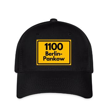 ALTE POSTLEITZAHL PLZ RETRO 1100 BERLIN PANKOW  - Flexfit Cap - Schwarz - Vorne