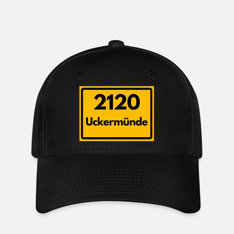 ALTE POSTLEITZAHL PLZ RETRO 2120 UCKERMÜNDE HEIMAT - Flexfit Cap - Schwarz