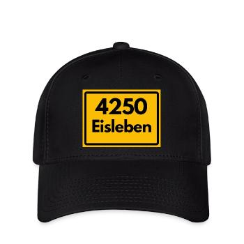 ALTE POSTLEITZAHL PLZ 3220 EISLEBEN HEIMATSTOLZ  - Flexfit Cap - Schwarz - Vorne